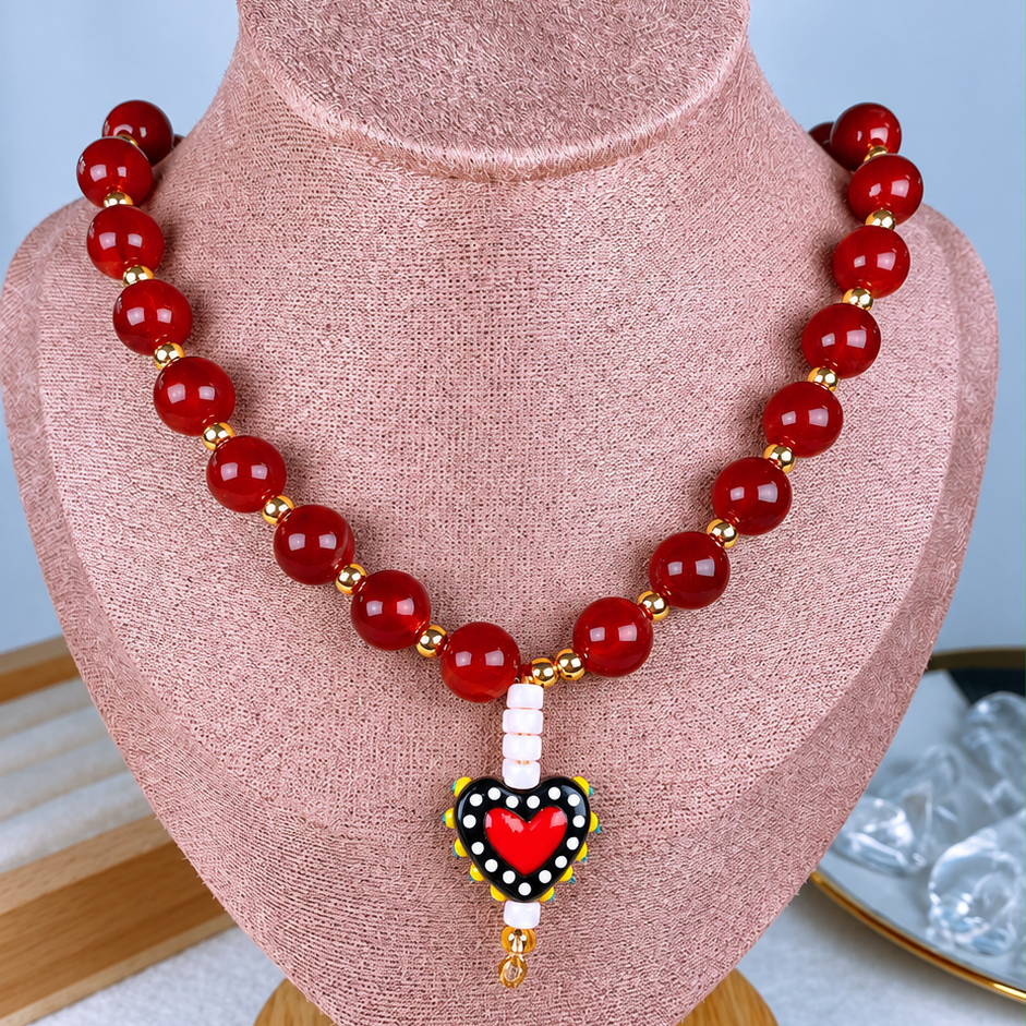 Collar de Acrilico y Chapa de Oro CC2615-3
