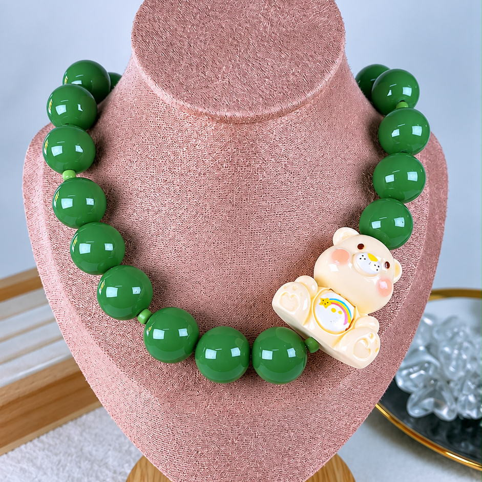 Collar de Acrilico y Chapa de Oro CC2611-6