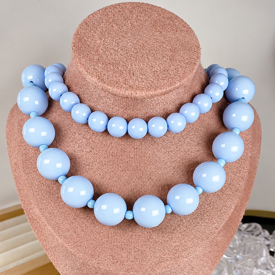 Collar Doble de Acrilico y Chapa de Oro CC2610-3