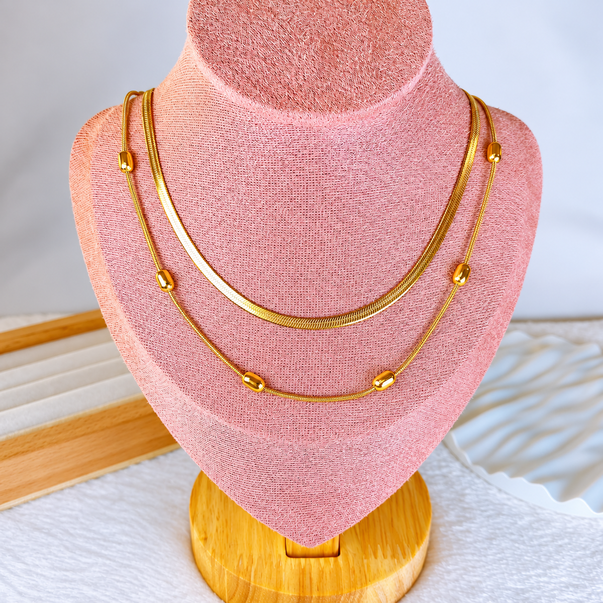 Collar Doble de Acero Inoxidable CAI3564-1