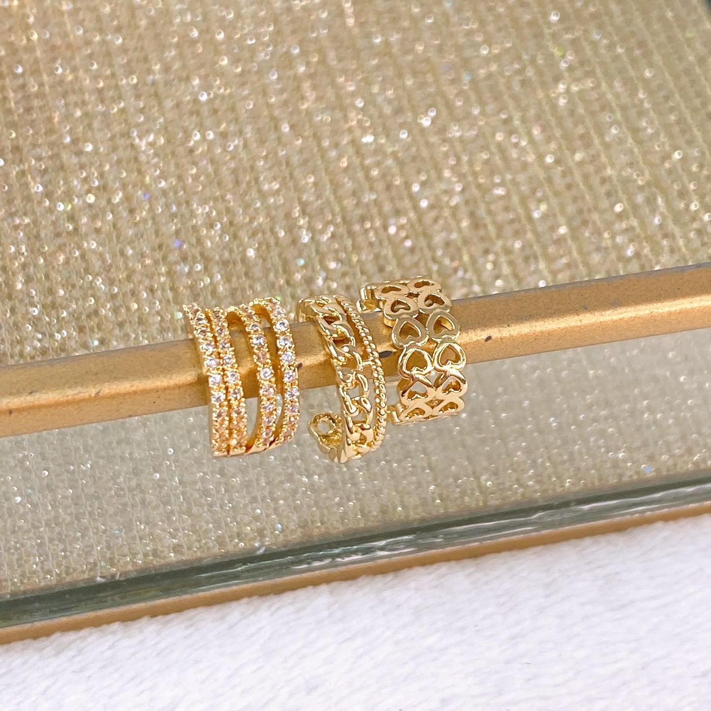 Set de Aretes de Oro Laminado COA2710-1