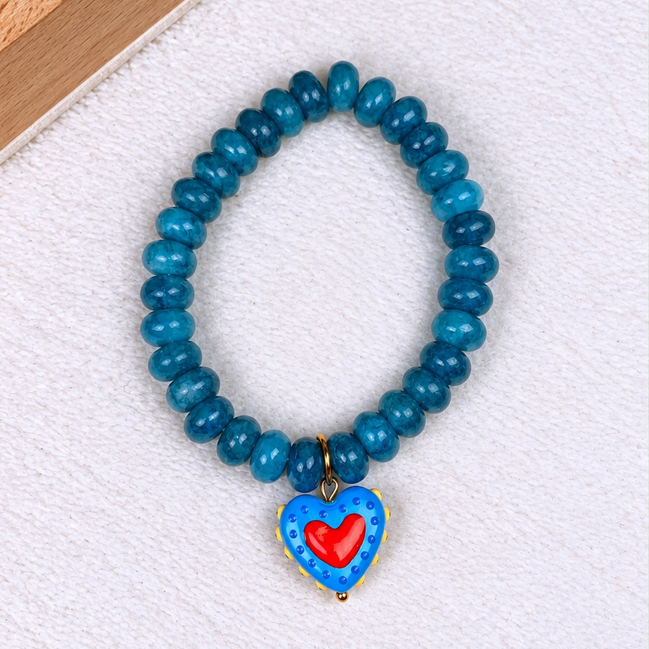 Pulsera de Piedra Natural con Dije de Cristal PB875-6