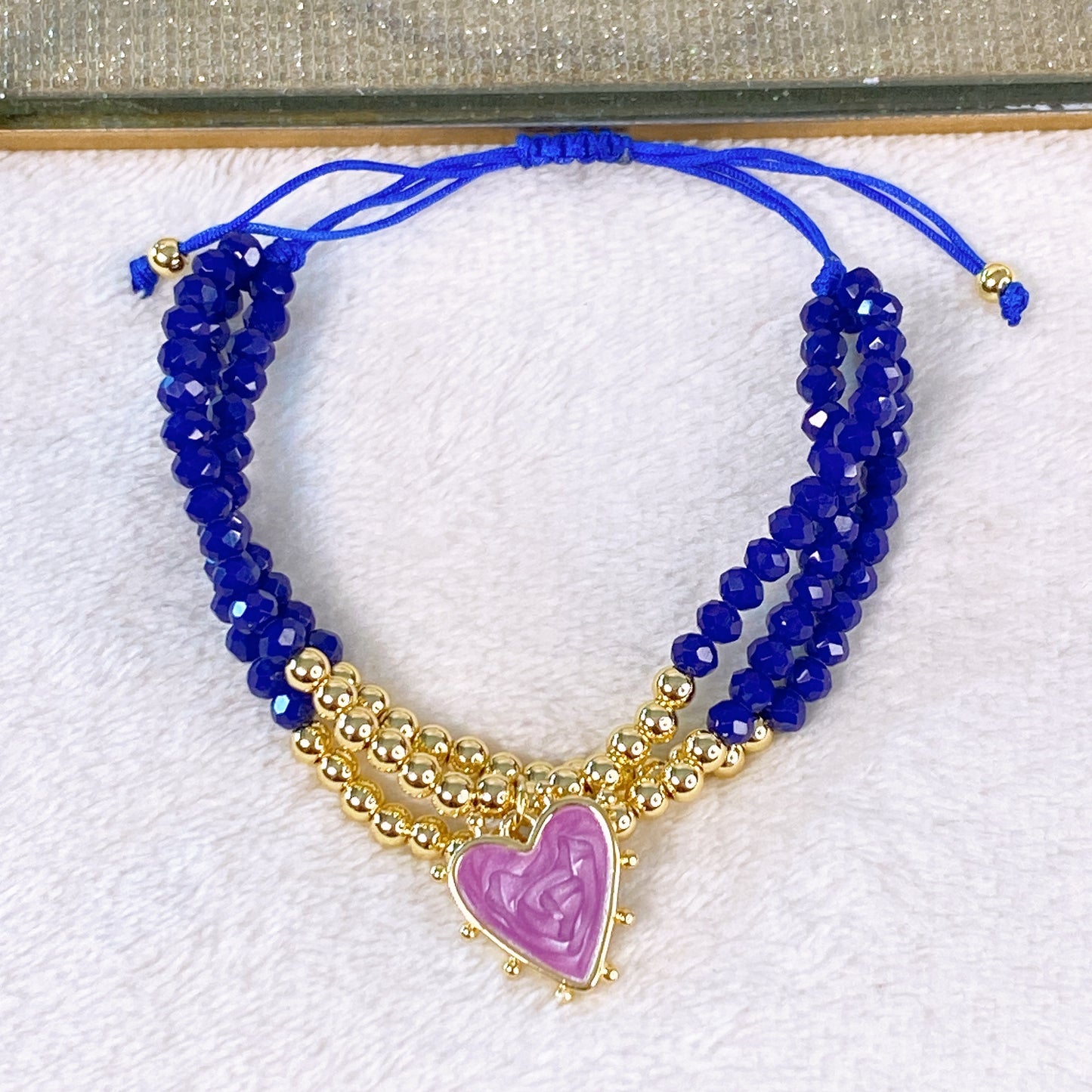 Pulsera Cristal y de Chapa de Oro COP1945-4