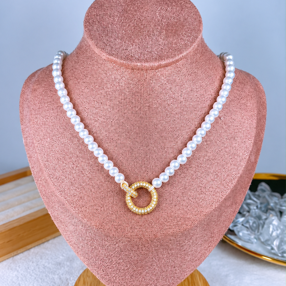 Collar de Acrilico y Oro Laminado CC2560-2