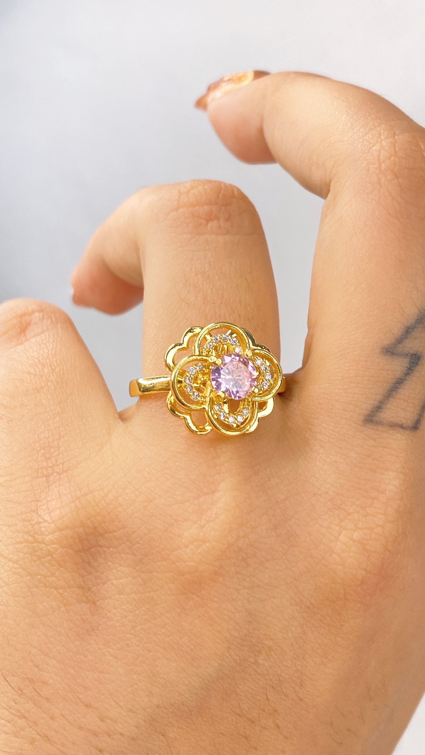 Anillo de Chapa de Oro Giratorio Ajustable ACO1412-1
