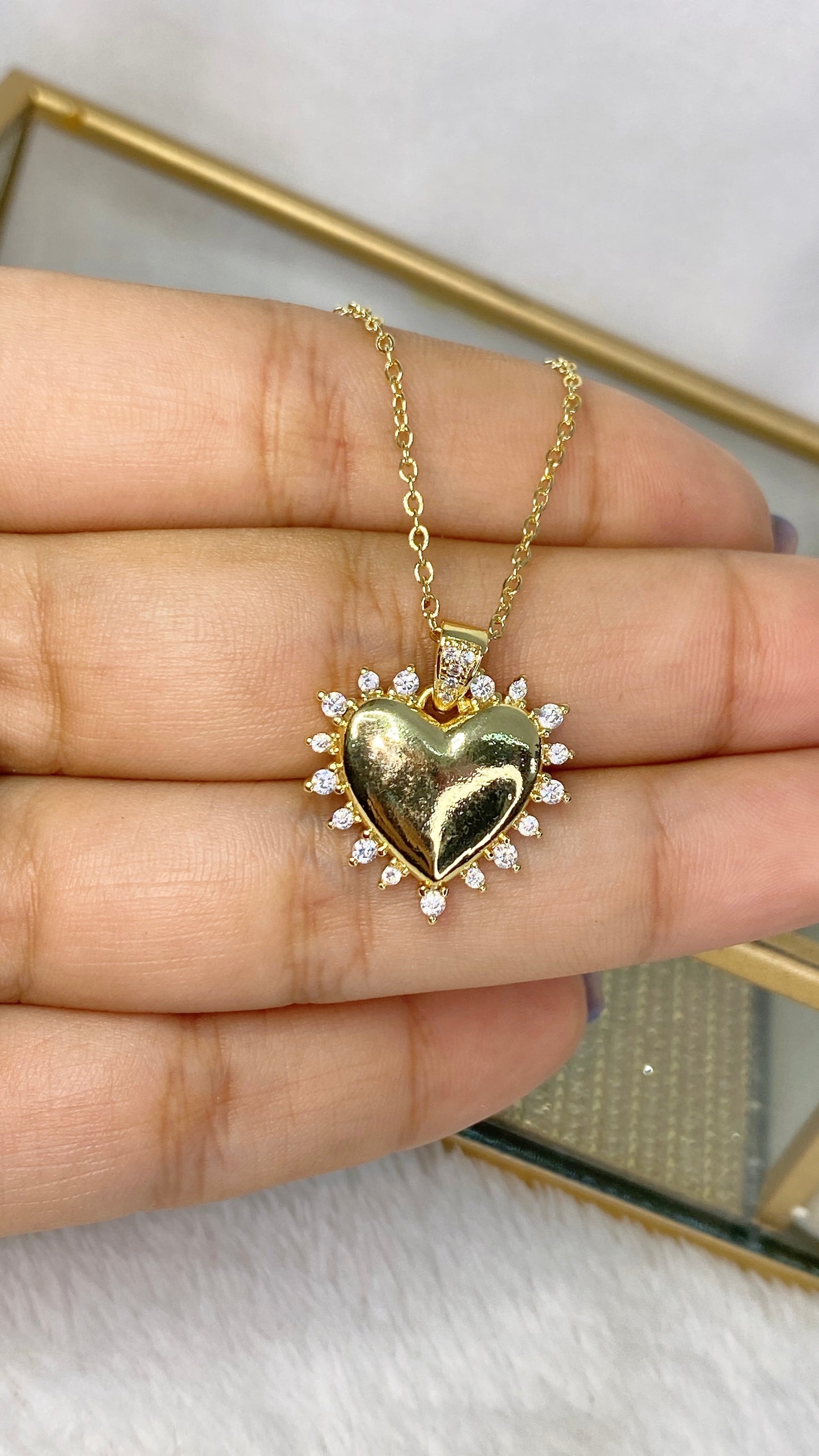 Collar de Acero Inoxidable y Dije de Chapa de Oro CAI2685-1