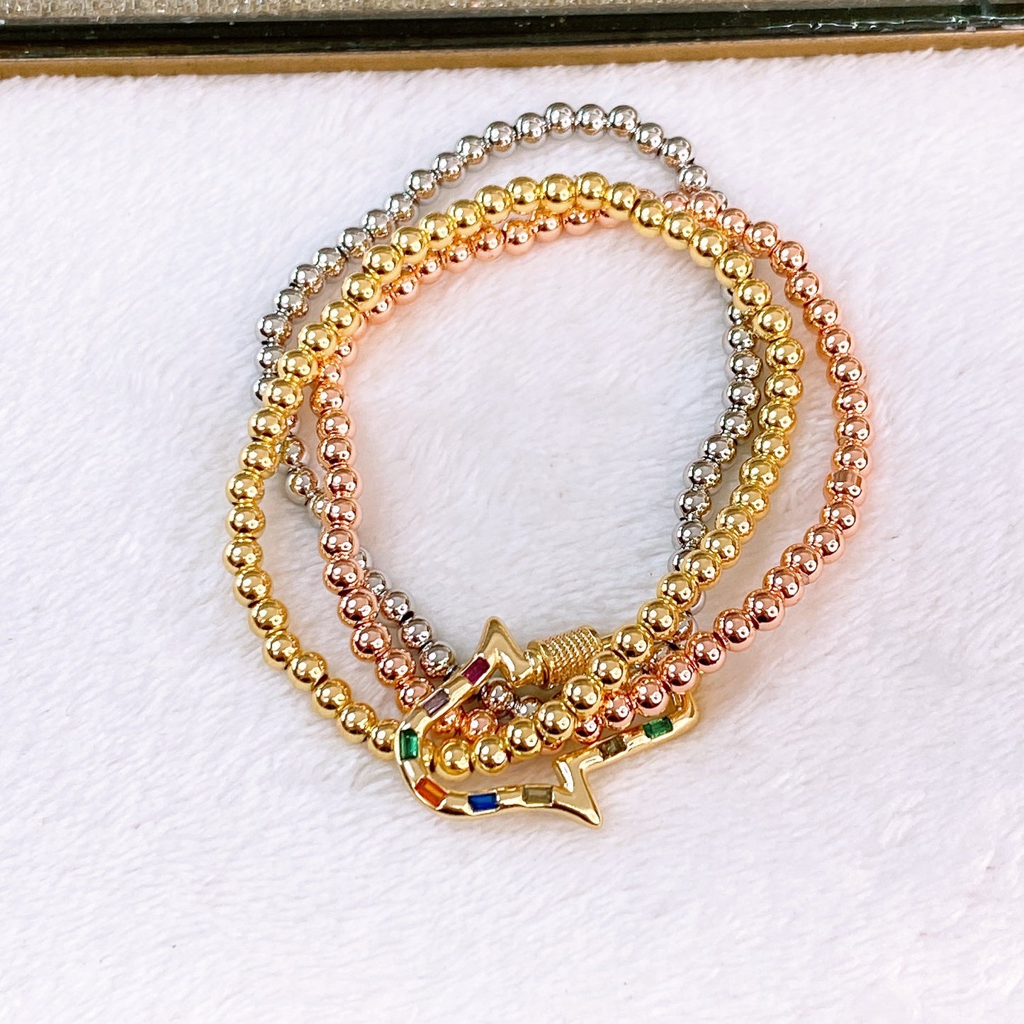 Set Pulseras de Chapa de Oro COP1879-2