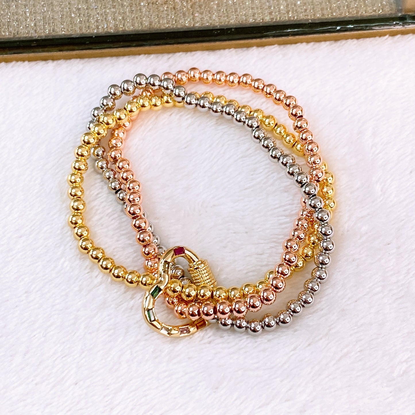 Set Pulseras de Chapa de Oro COP1879-3
