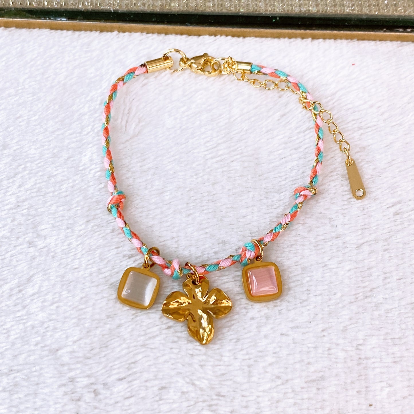 Pulsera Tejida con Dijes de Acero Inoxidable PAI1508-1