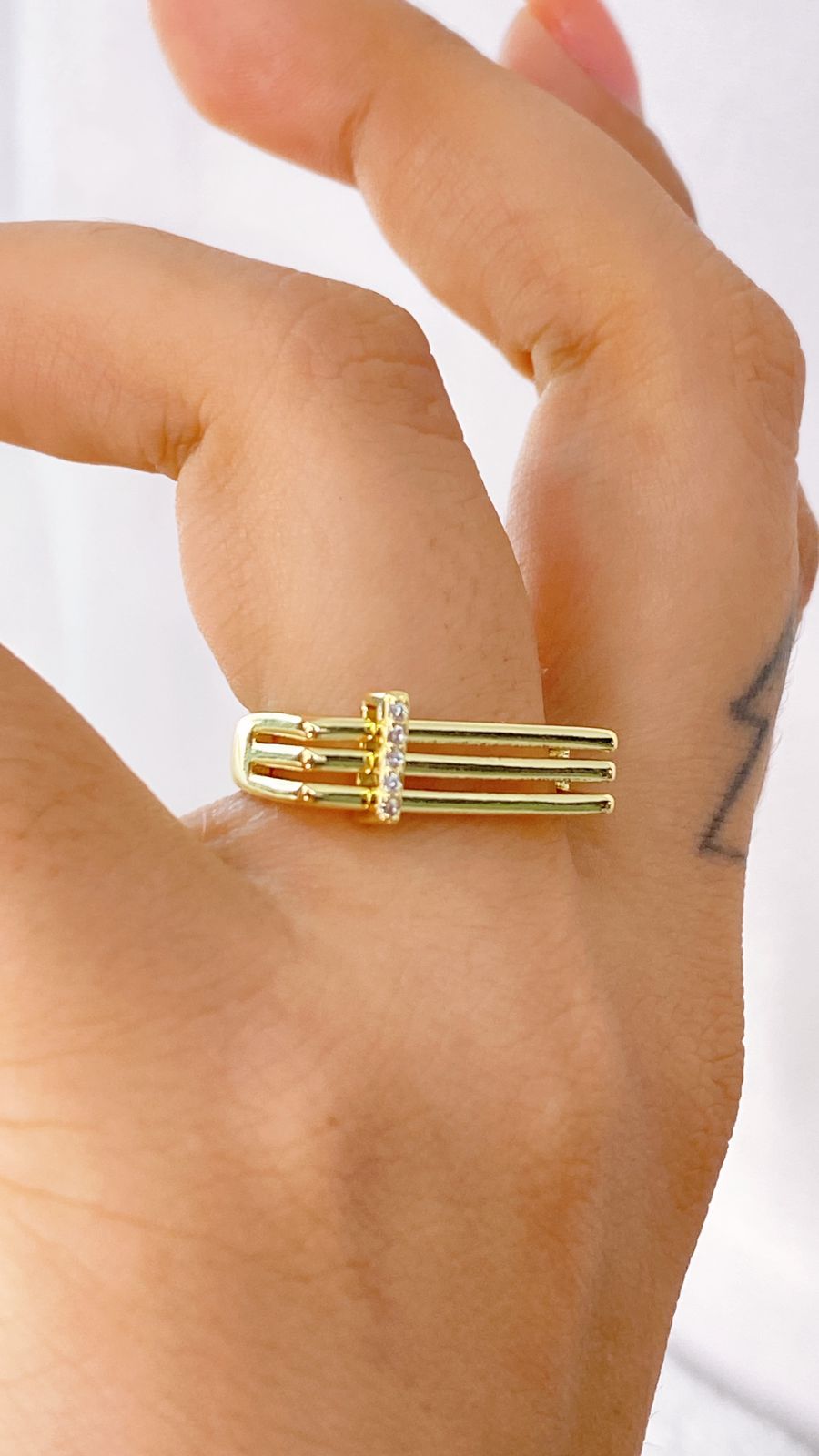 Anillo de Chapa de Oro Ajustable ACO1330-1