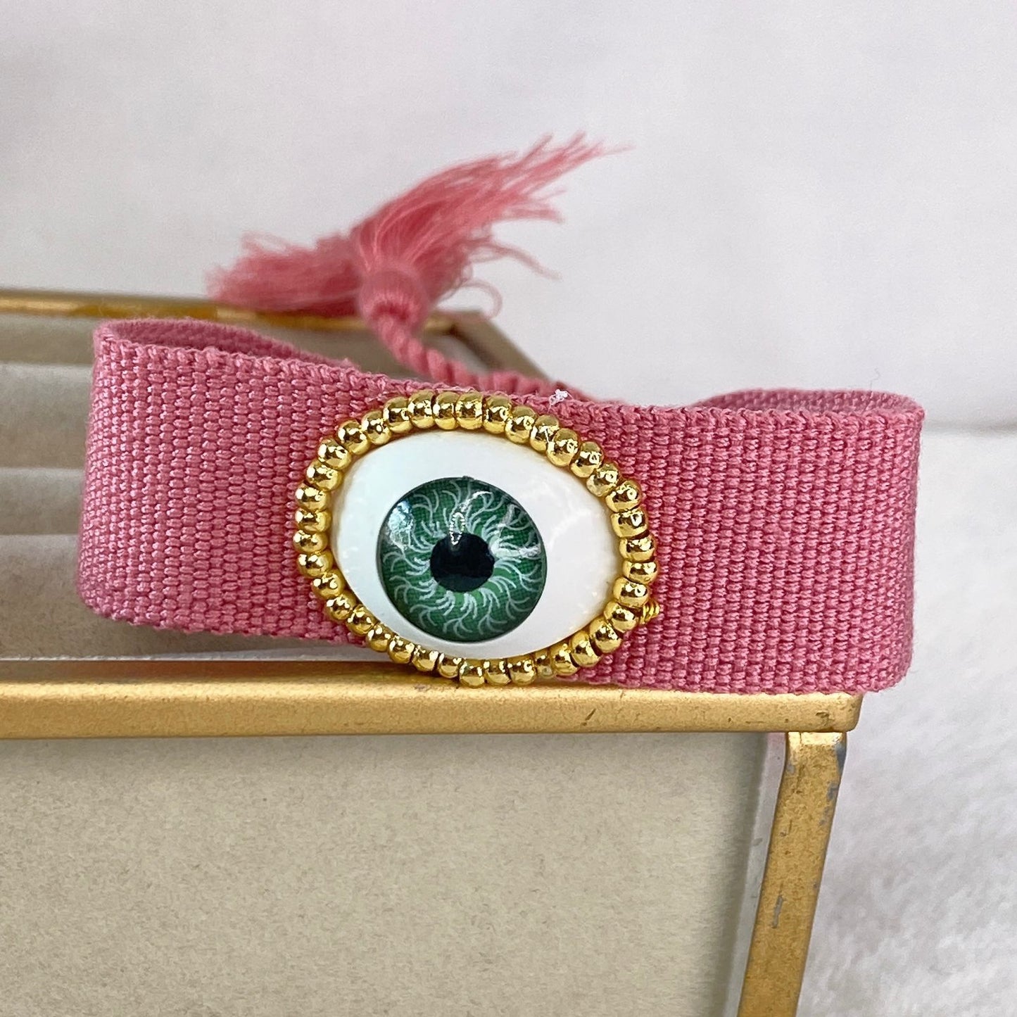 Pulsera de Tela y Chapa de Oro COP1573-5