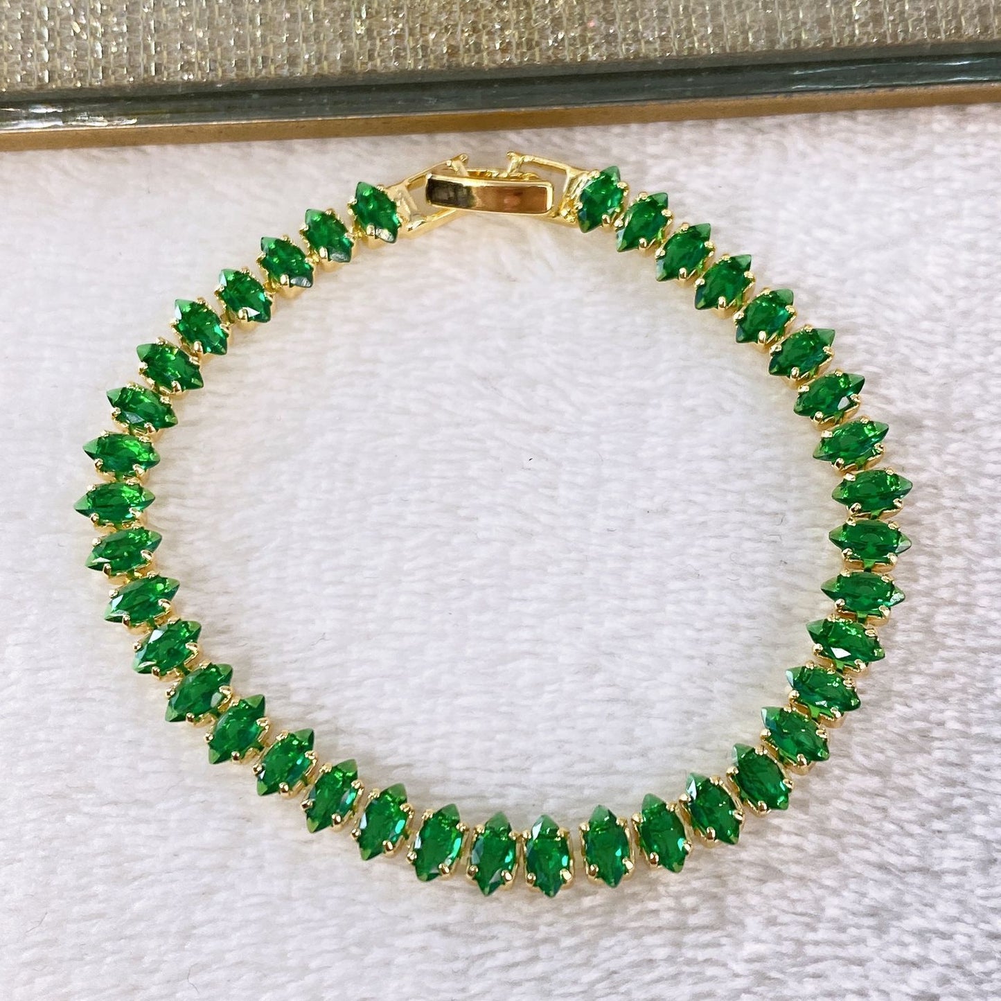 Pulsera de Chapa de Oro con Zirconias COP1577-2