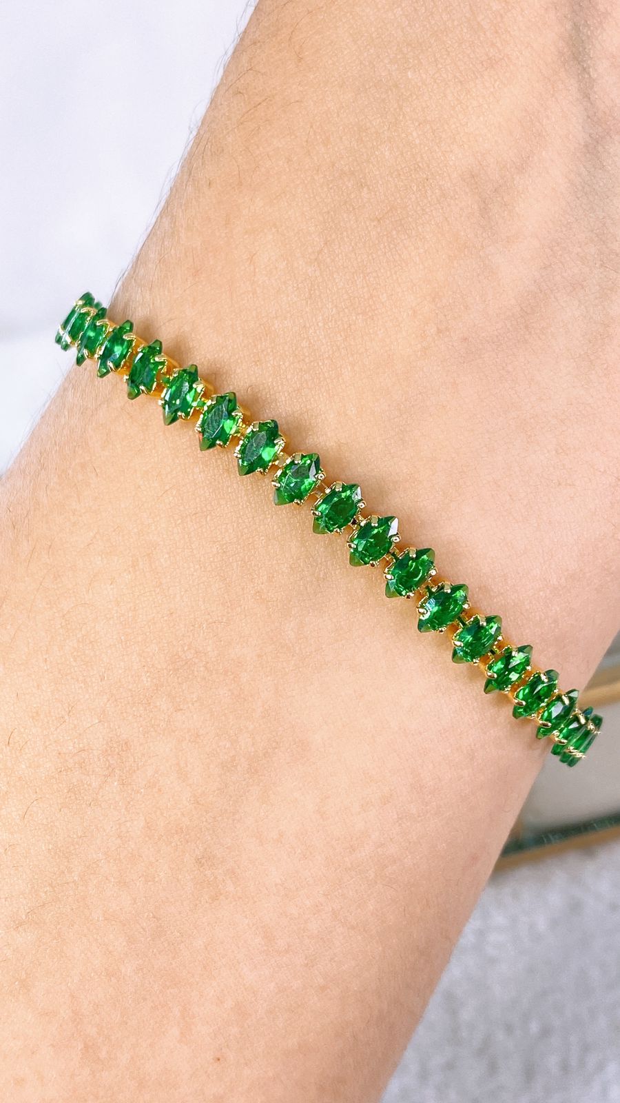 Pulsera de Chapa de Oro con Zirconias COP1577-2