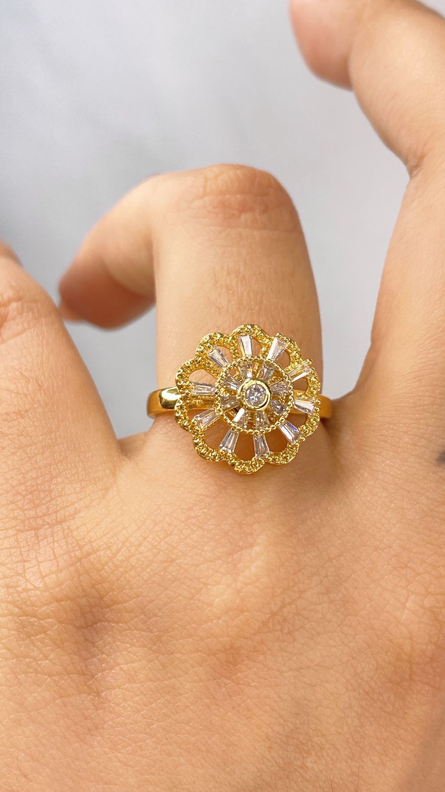 Anillo de Chapa de Oro Giratorio Ajustable ACO1407-1