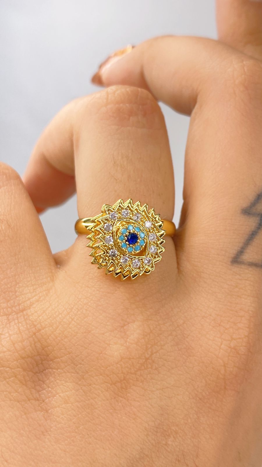 Anillo de Chapa de Oro Giratorio Ajustable ACO1405-1