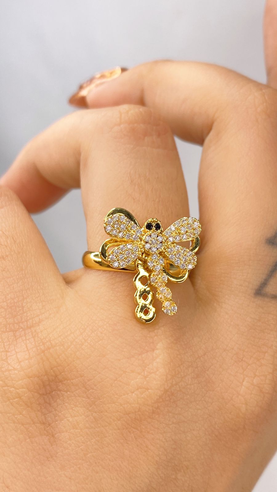 Anillo de Chapa de Oro Ajustable ACO1408-1