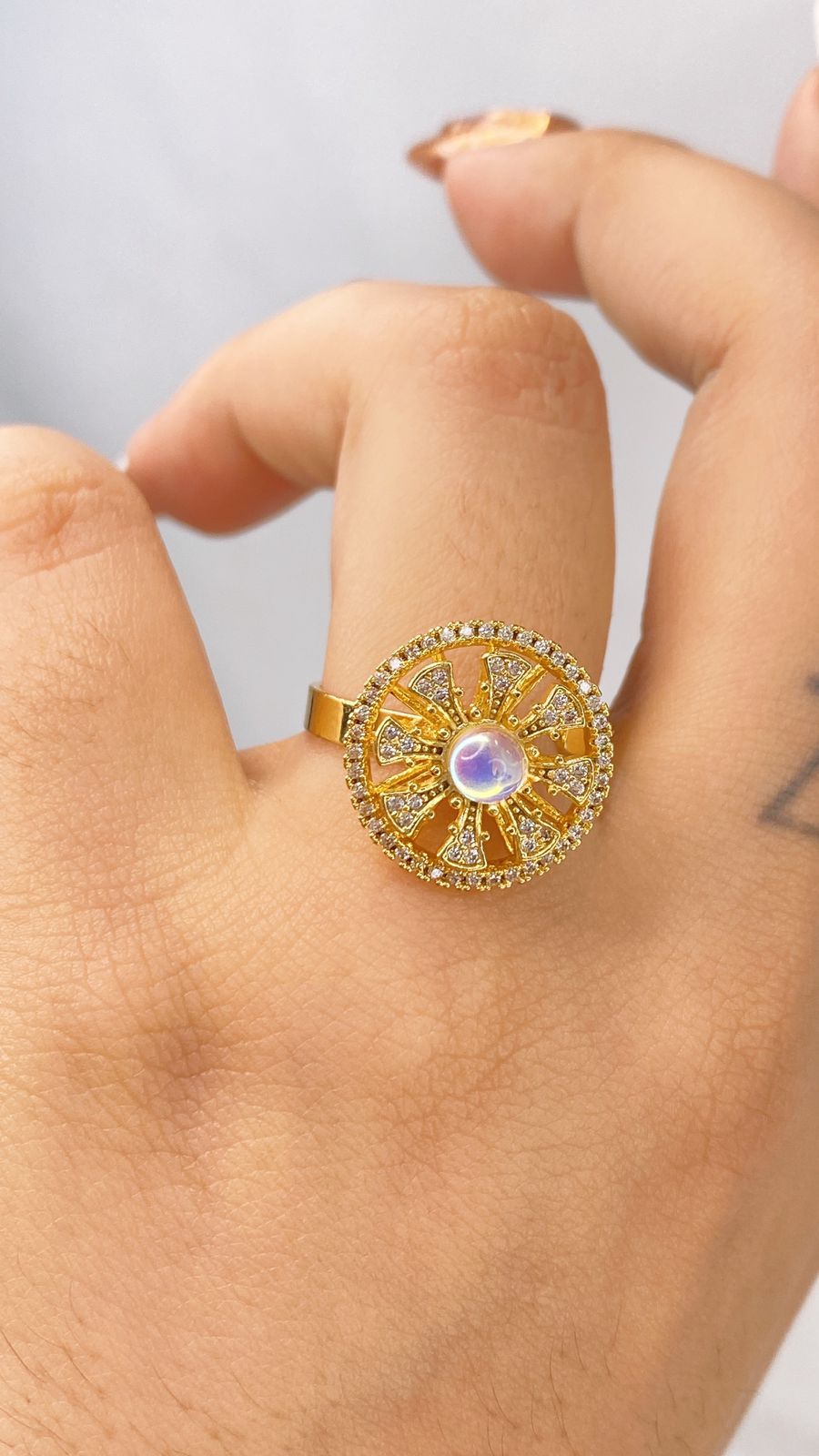 Anillo de Chapa de Oro Giratorio Ajustable ACO1403-1
