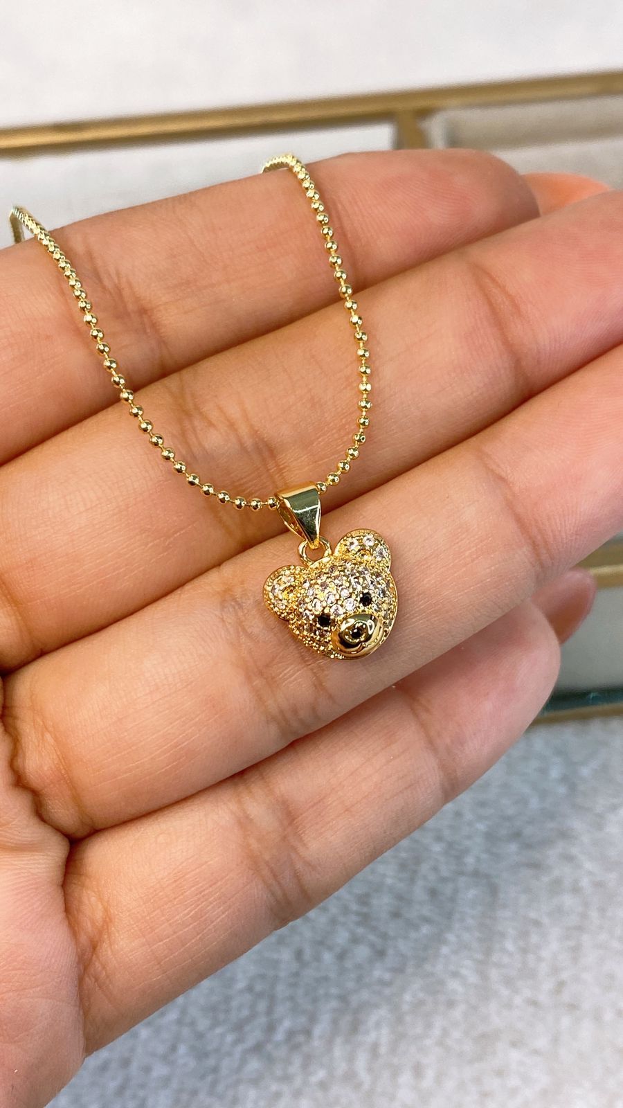 Collar de Chapa de Oro con Zirconias CC2205-1