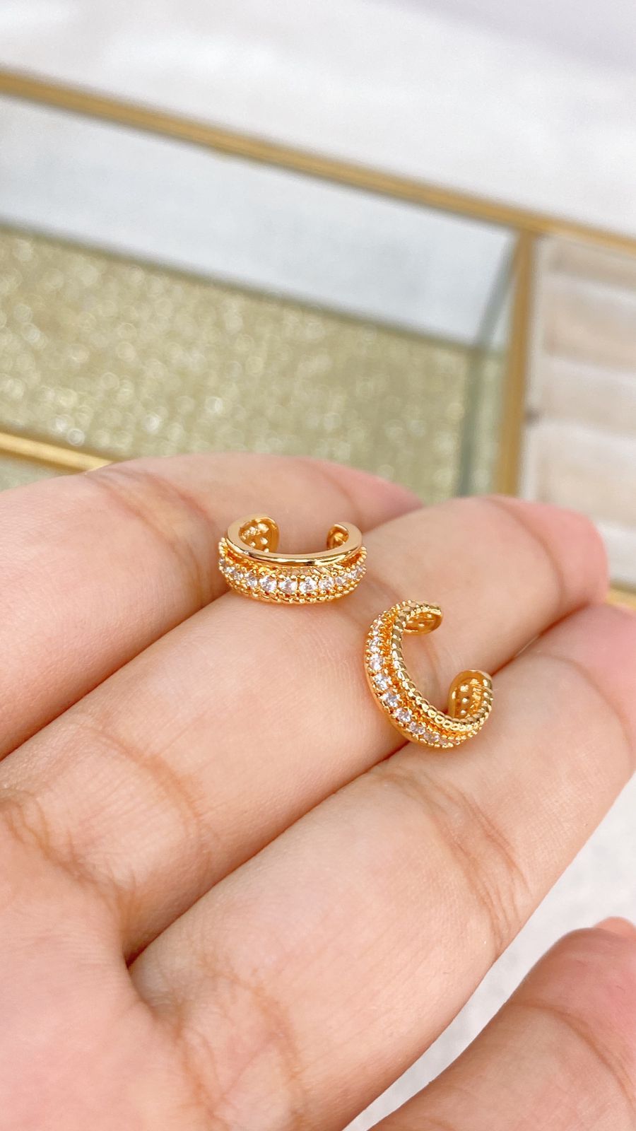 Simulador o Ear Cuff de Chapa de Oro COA2038-1