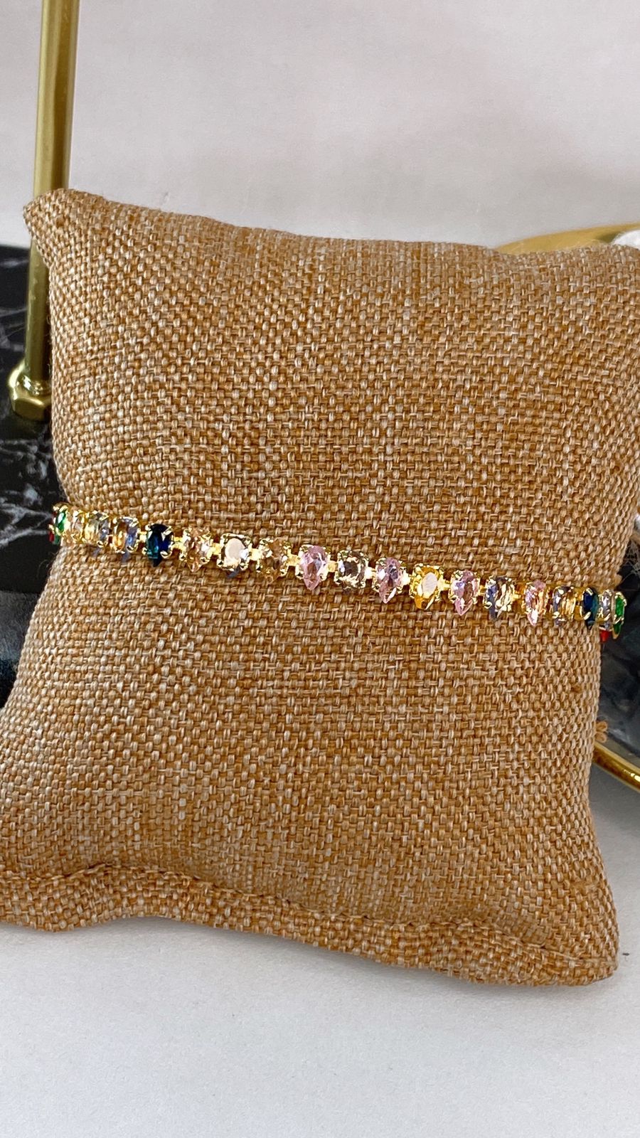 Pulsera de Chapa de Oro con Zirconias COP1608-1
