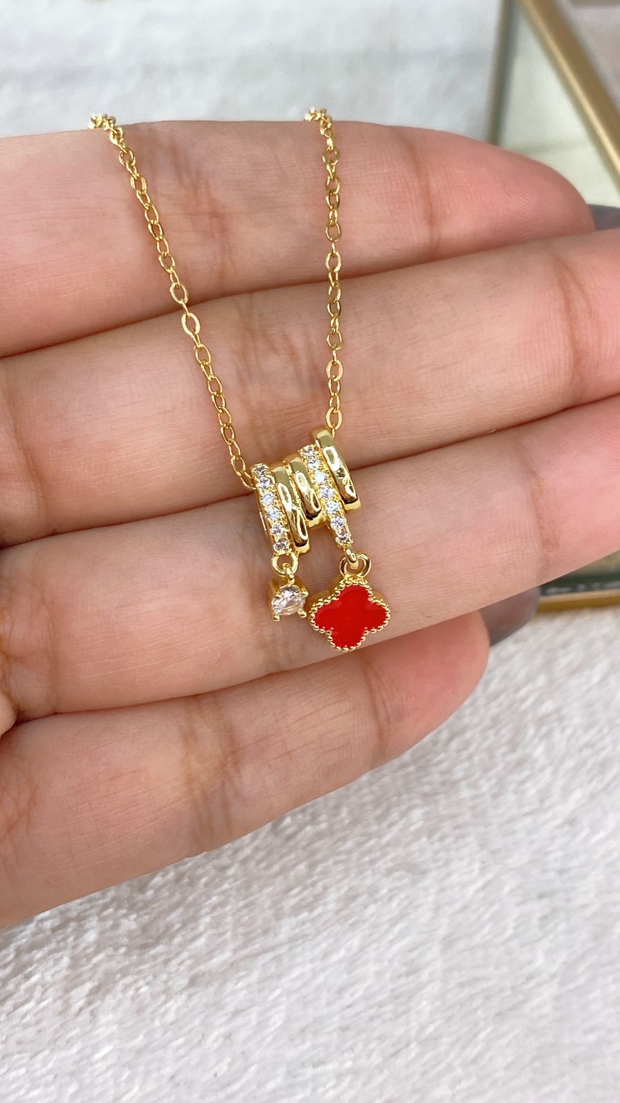 Collar de Acero Inoxidable y Dije de Chapa de Oro CAI2730-1