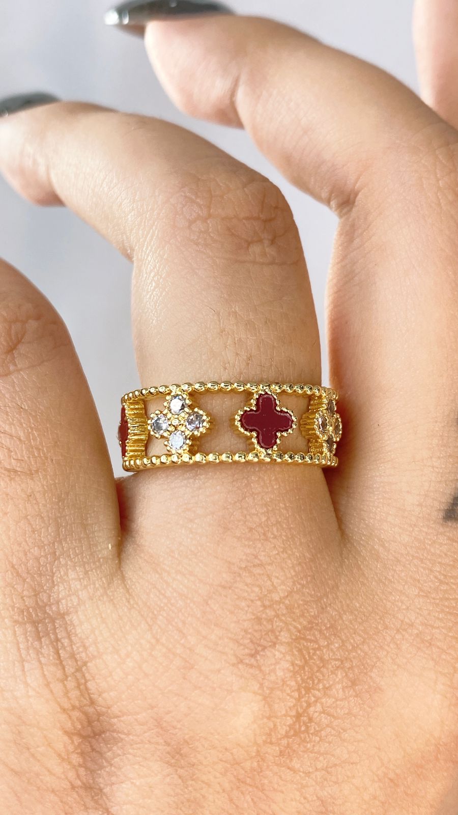 Anillo Chapa de Oro Ajustable ACO1480-1