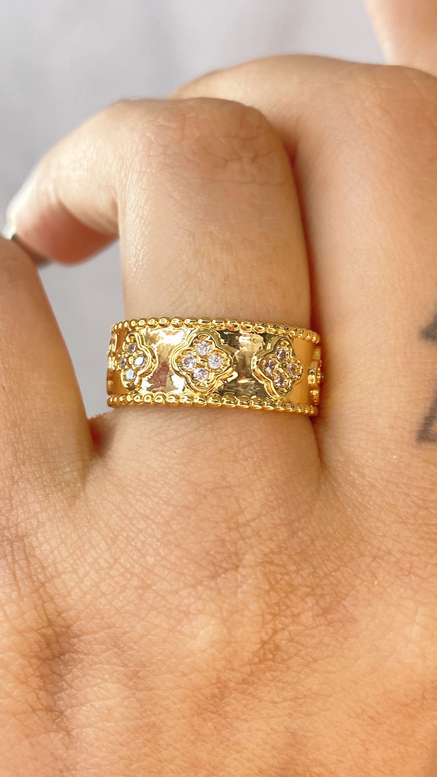 Anillo Chapa de Oro Ajustable ACO1474-1