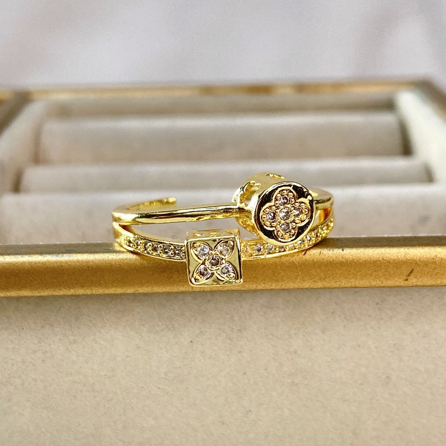 Anillo Chapa de Oro Ajustable ACO1475-1