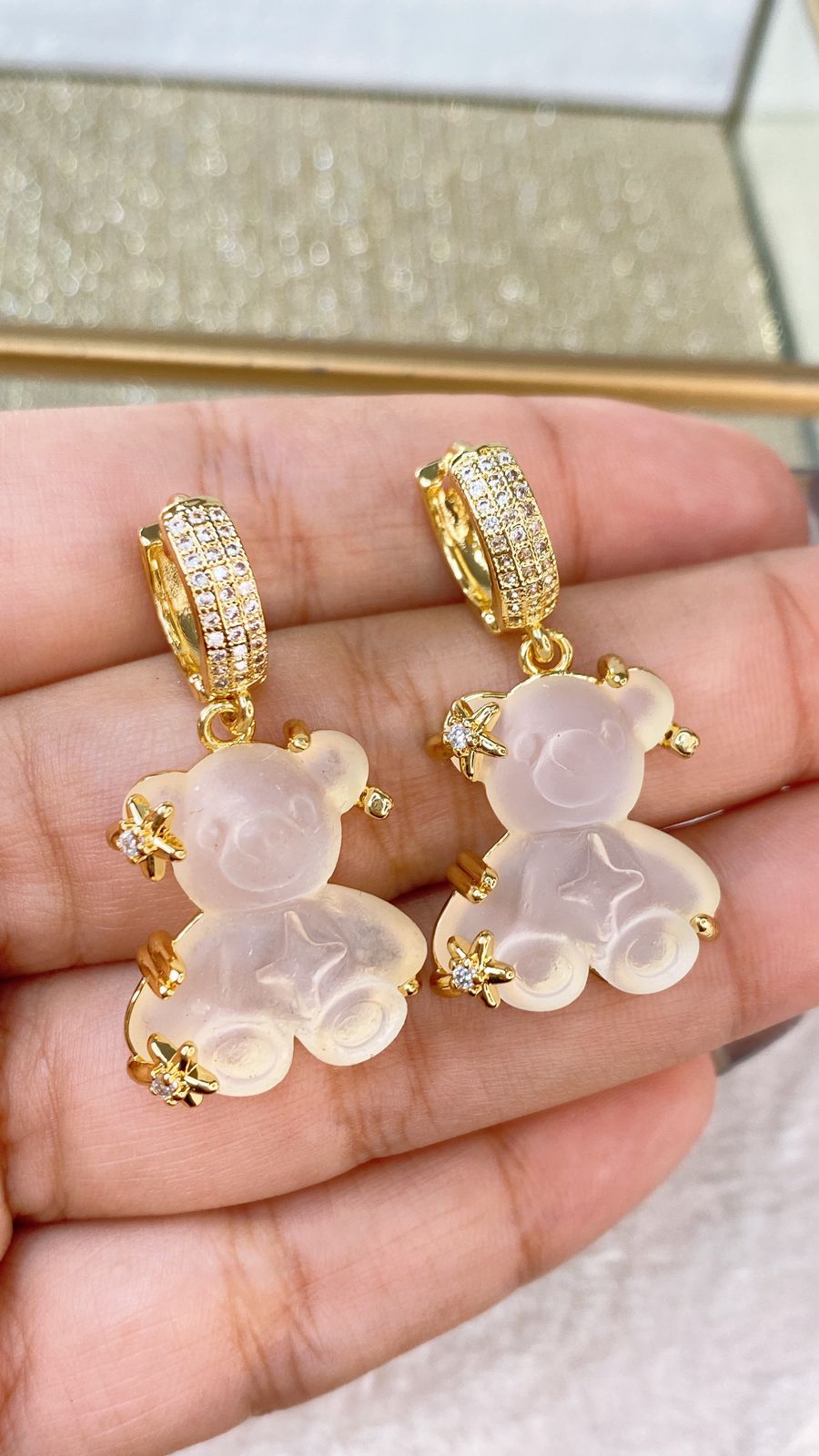 Arete de Chapa de Oro y Zirconias COA2150-2