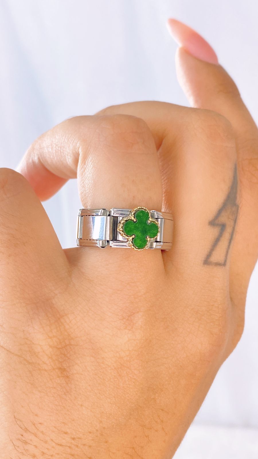 Anillo Italiano de Acero Inoxidable Ajustable RAI1069-2