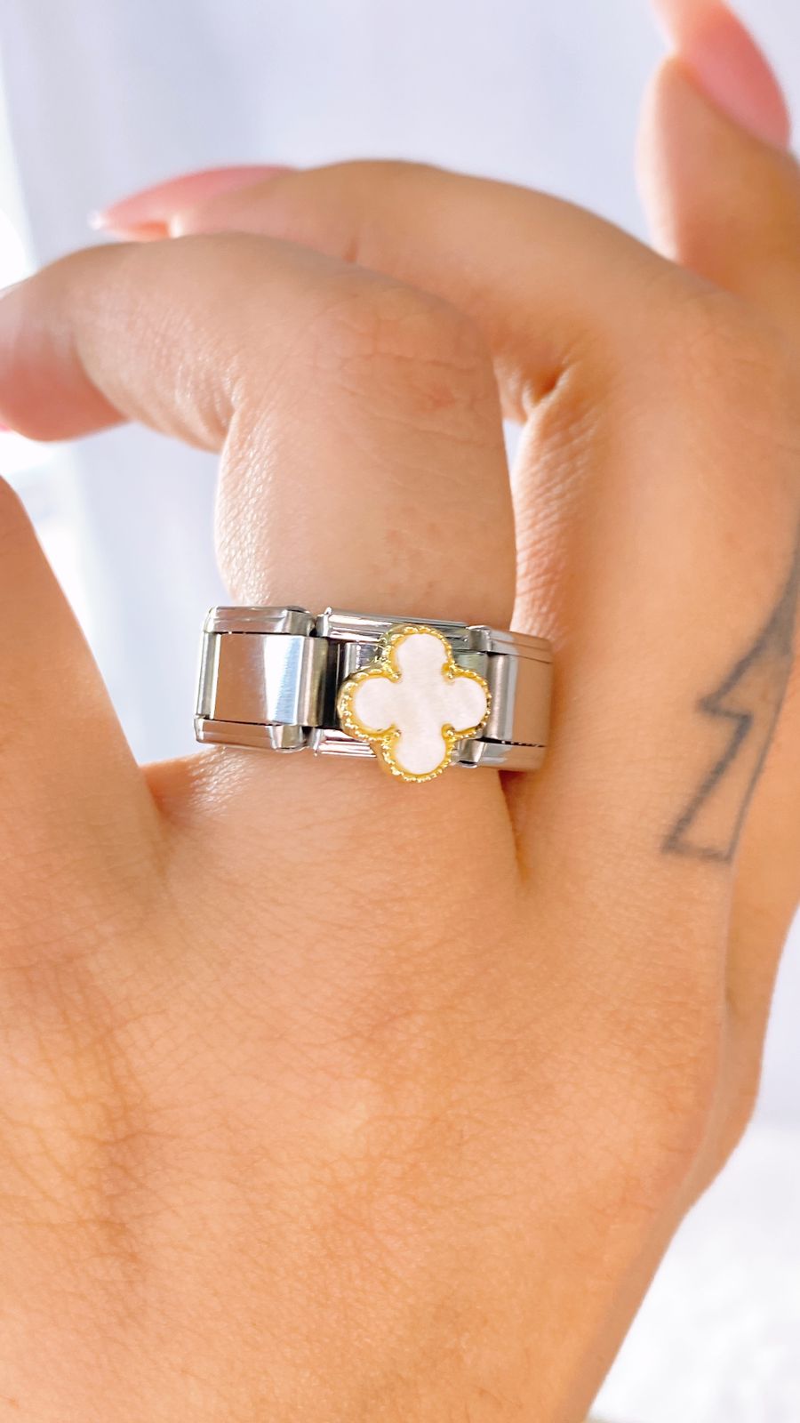 Anillo Italiano de Acero Inoxidable Ajustable RAI1073-2