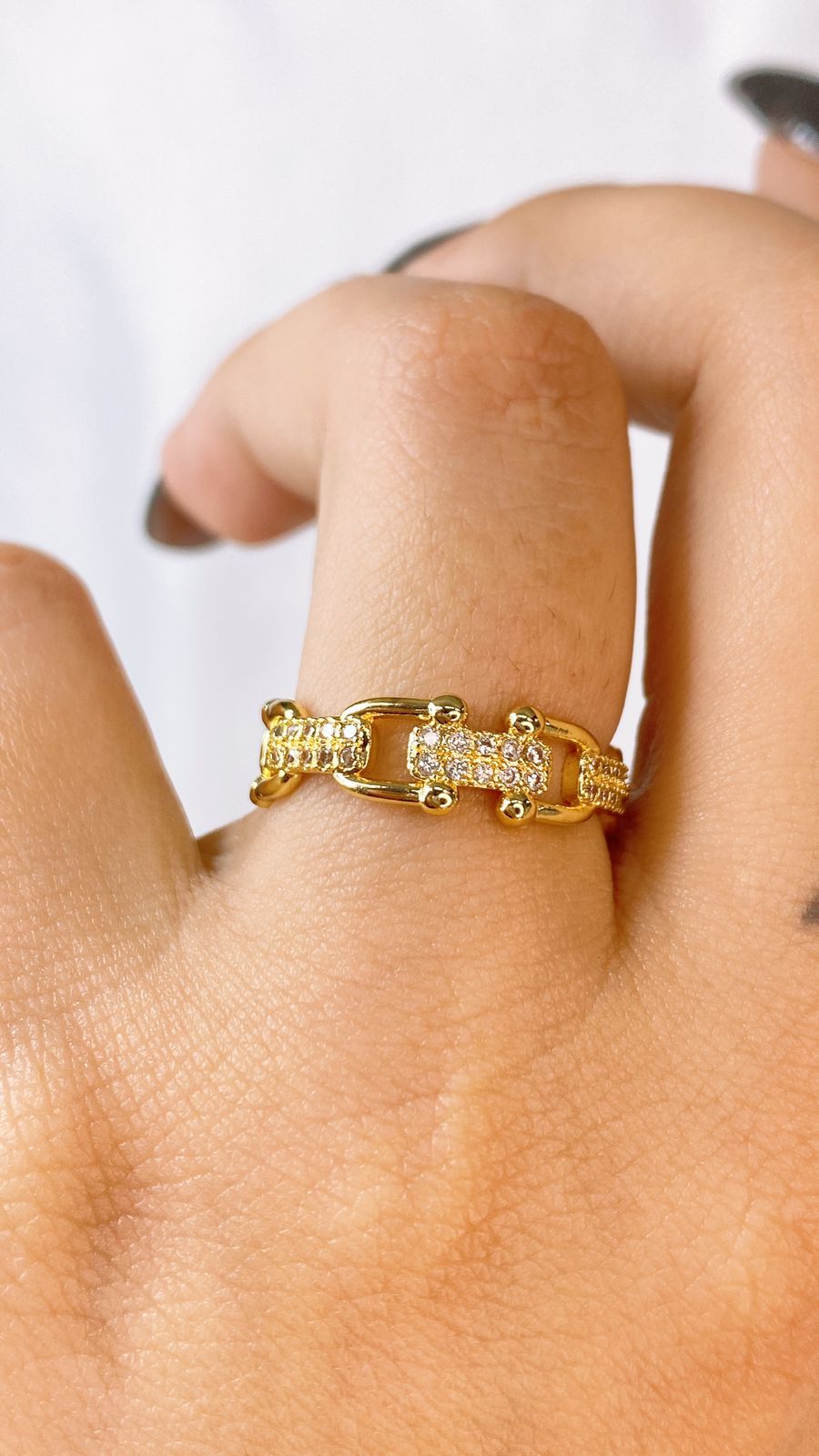 Anillo de Chapa de Oro Ajustable ACO1506-1