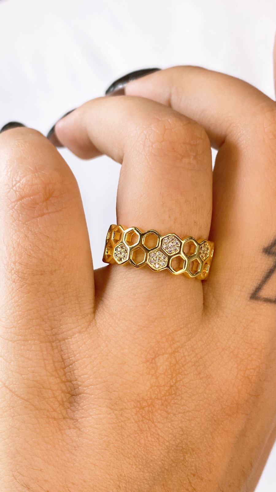 Anillo de Chapa de Oro Ajustable ACO1539-1