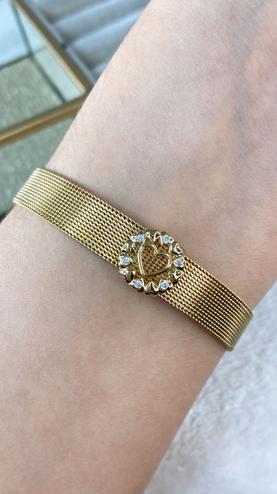 Pulsera de Acero Inoxidable y Dije de Chapa de Oro PAI1147-1