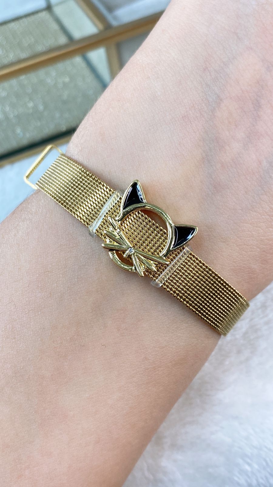 Pulsera de Acero Inoxidable y Dije de Chapa de Oro PAI1148-1