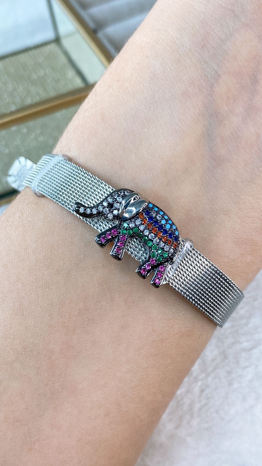 Pulsera de Acero Inoxidable y Dije de Chapa de Oro PAI1149-2