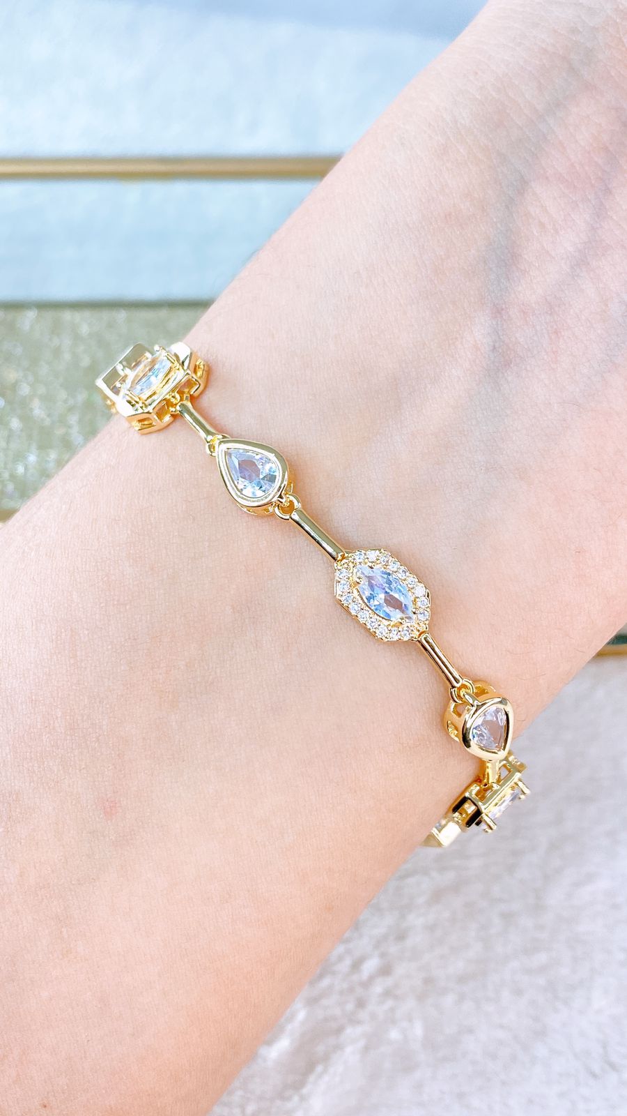 Pulsera de Chapa de Oro COP1638-1