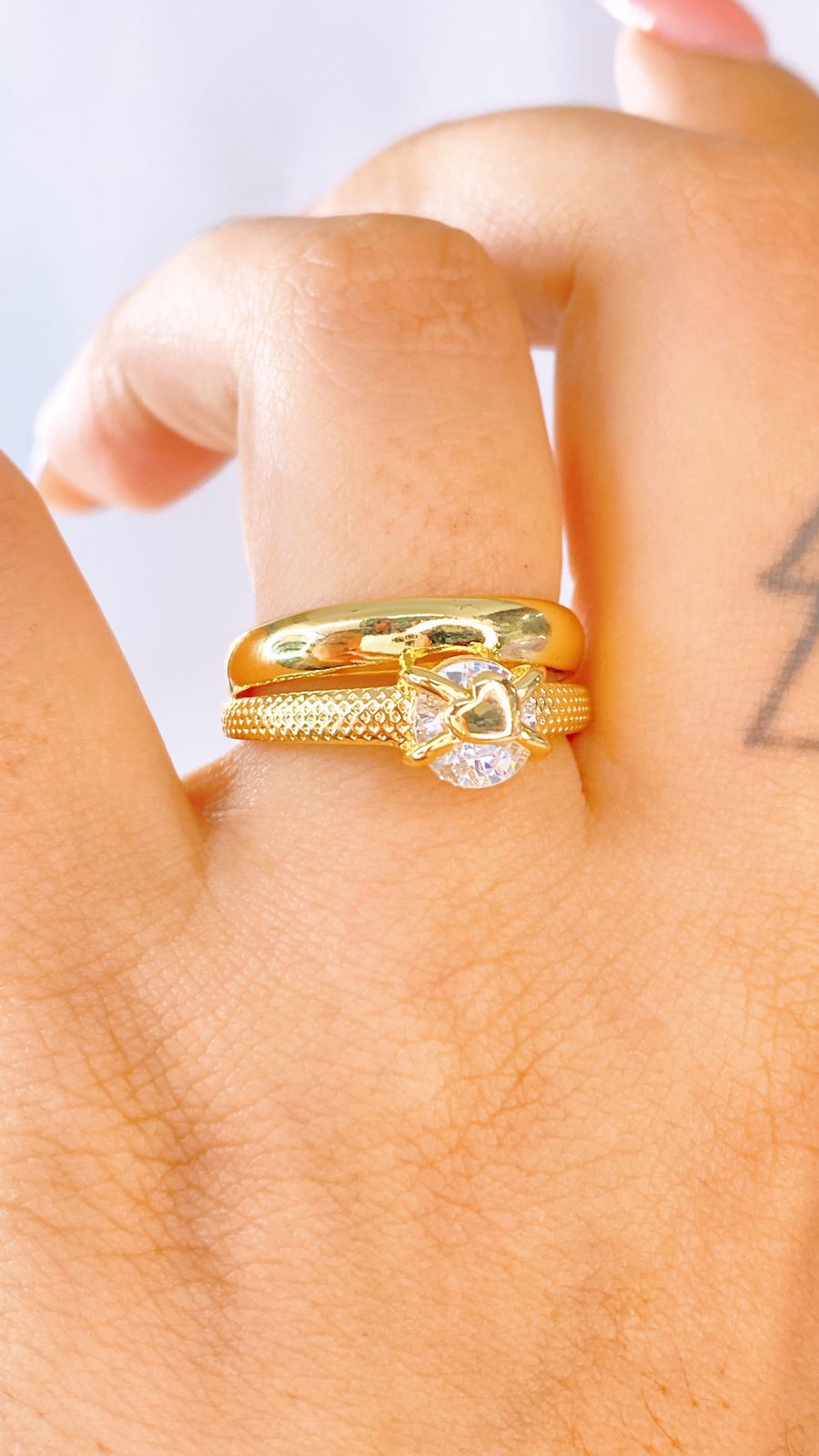 Anillo de Chapa de Oro Ajustable ACO1550-1