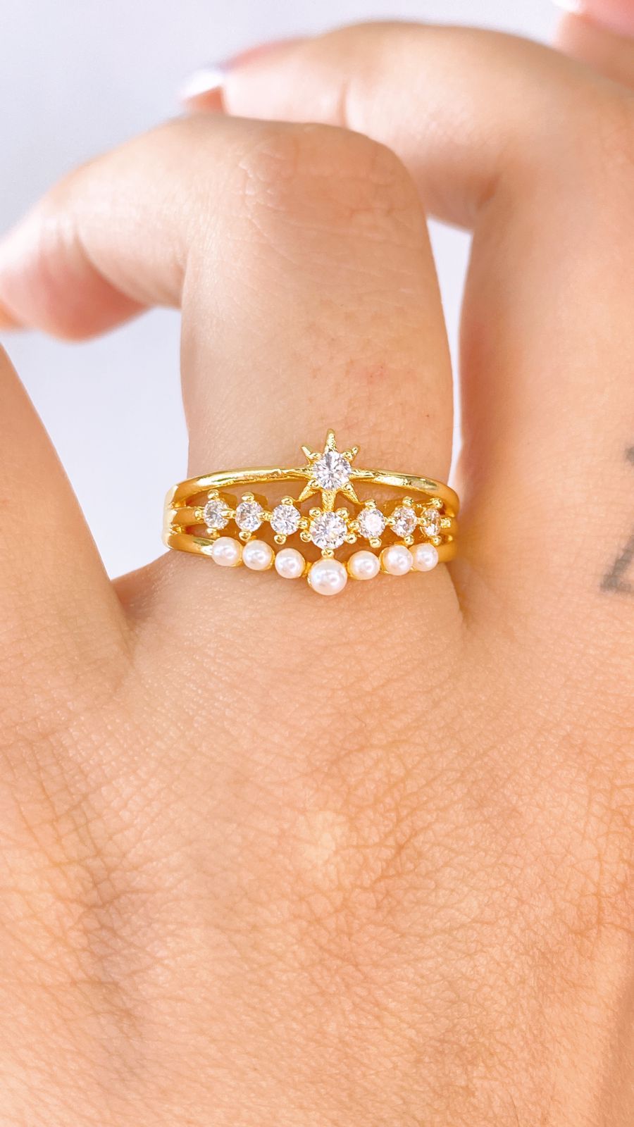 Anillo de Chapa de Oro Ajustable ACO1547-1