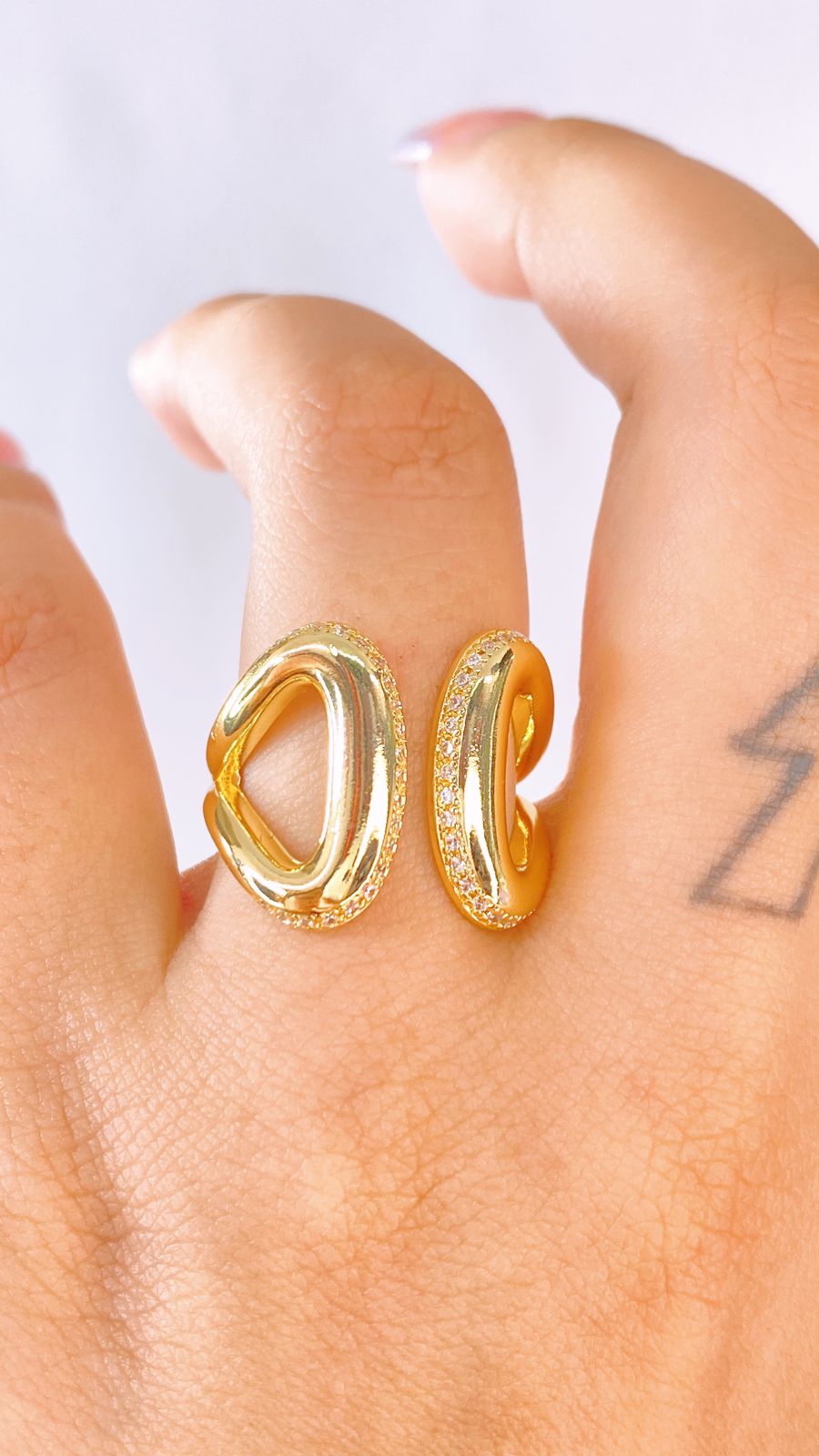 Anillo de Chapa de Oro Ajustable ACO1546-1