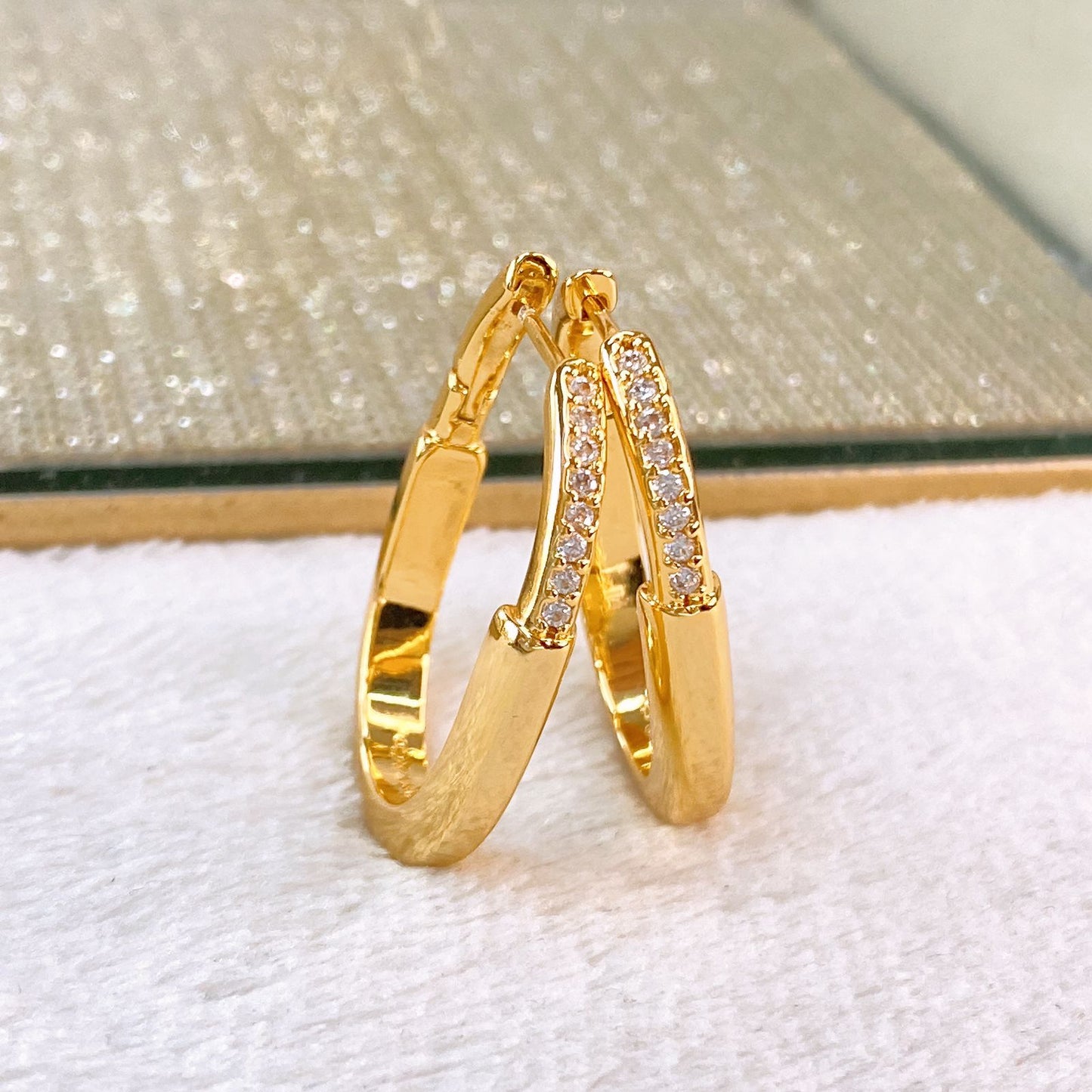 Arete de Chapa de Oro COA2474-1
