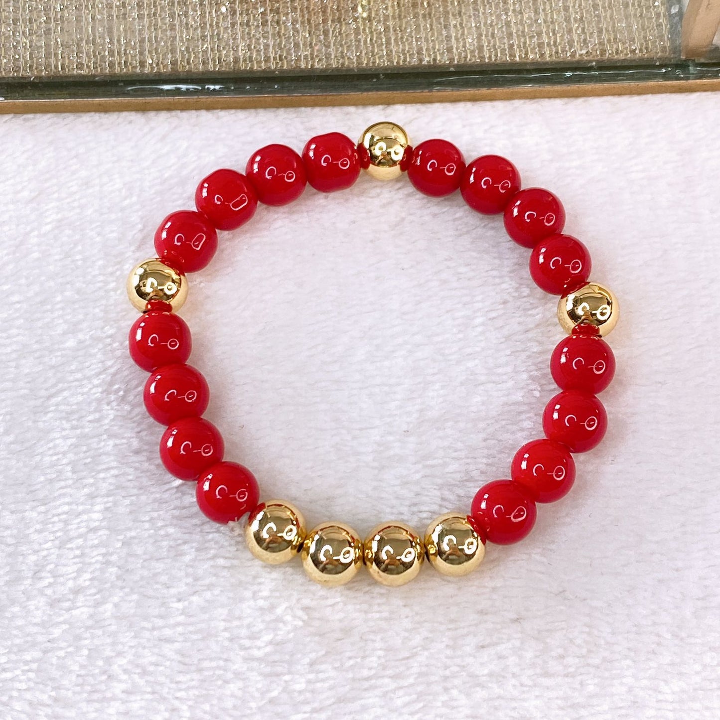 Pulsera Cuencas de Resina y de Chapa de Oro COP1752-1