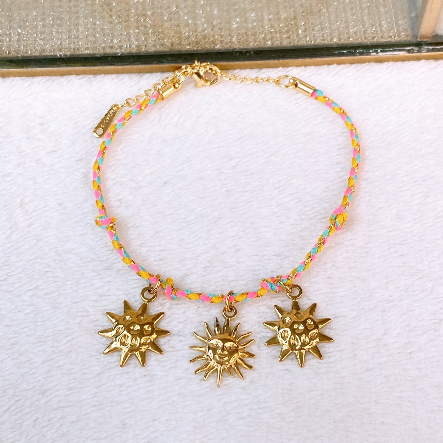 Pulsera Tejida con Dijes de Acero Inoxidable PAI1513-1