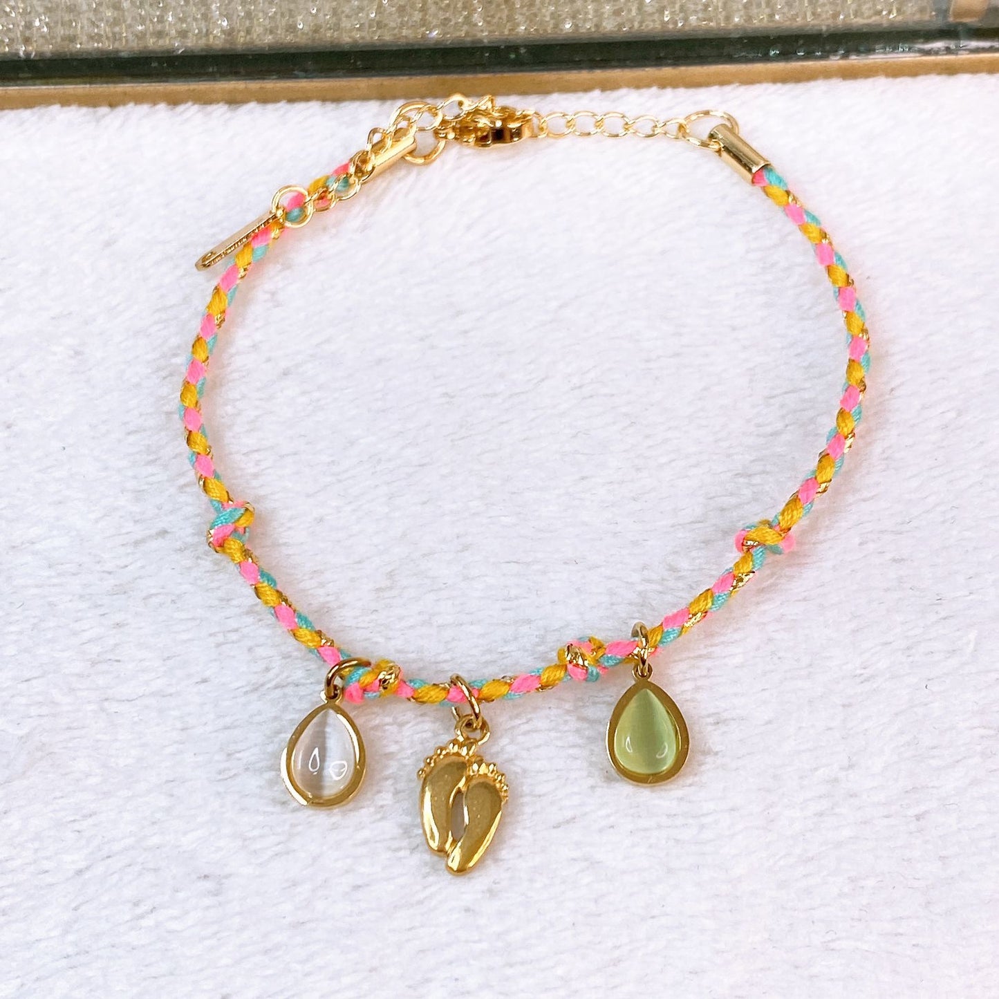 Pulsera Tejida con Dijes de Acero Inoxidable PAI1519-3