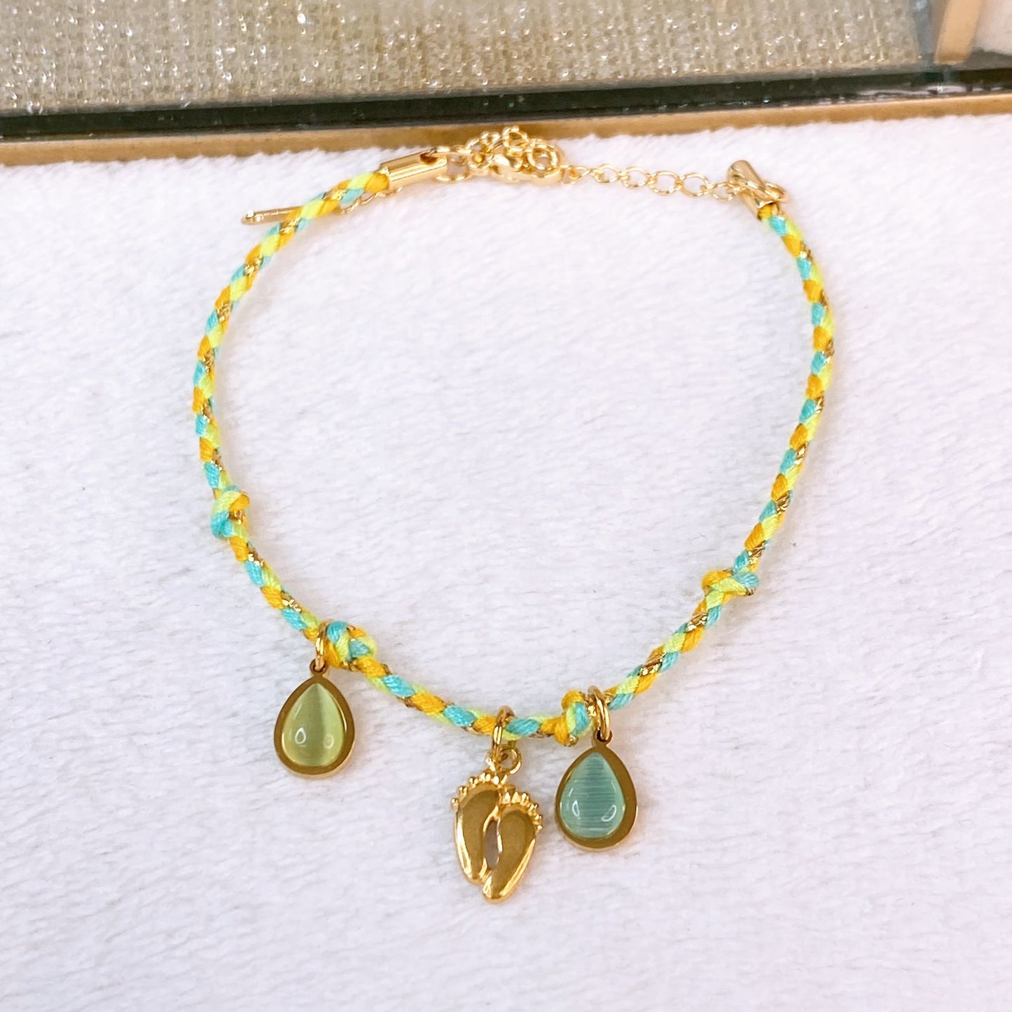 Pulsera Tejida con Dijes de Acero Inoxidable PAI1519-1