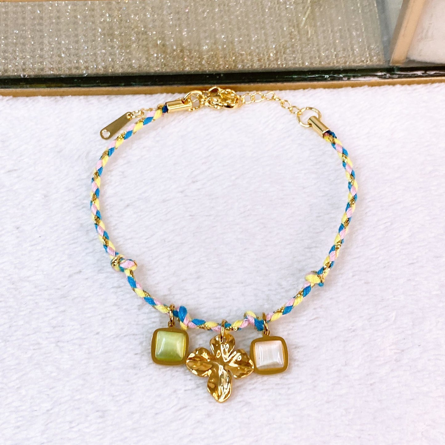 Pulsera Tejida con Dijes de Acero Inoxidable PAI1508-2