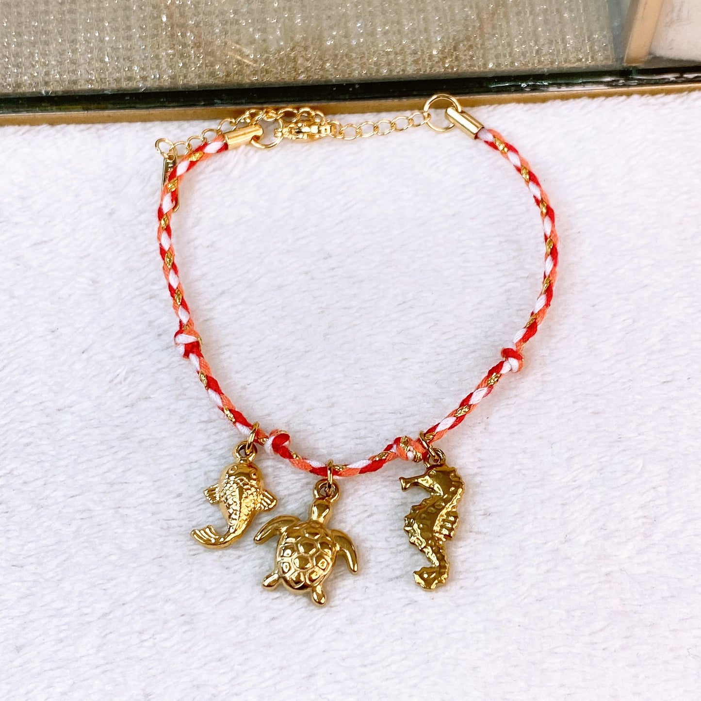 Pulsera Tejida con Dijes de Acero Inoxidable PAI1527-1