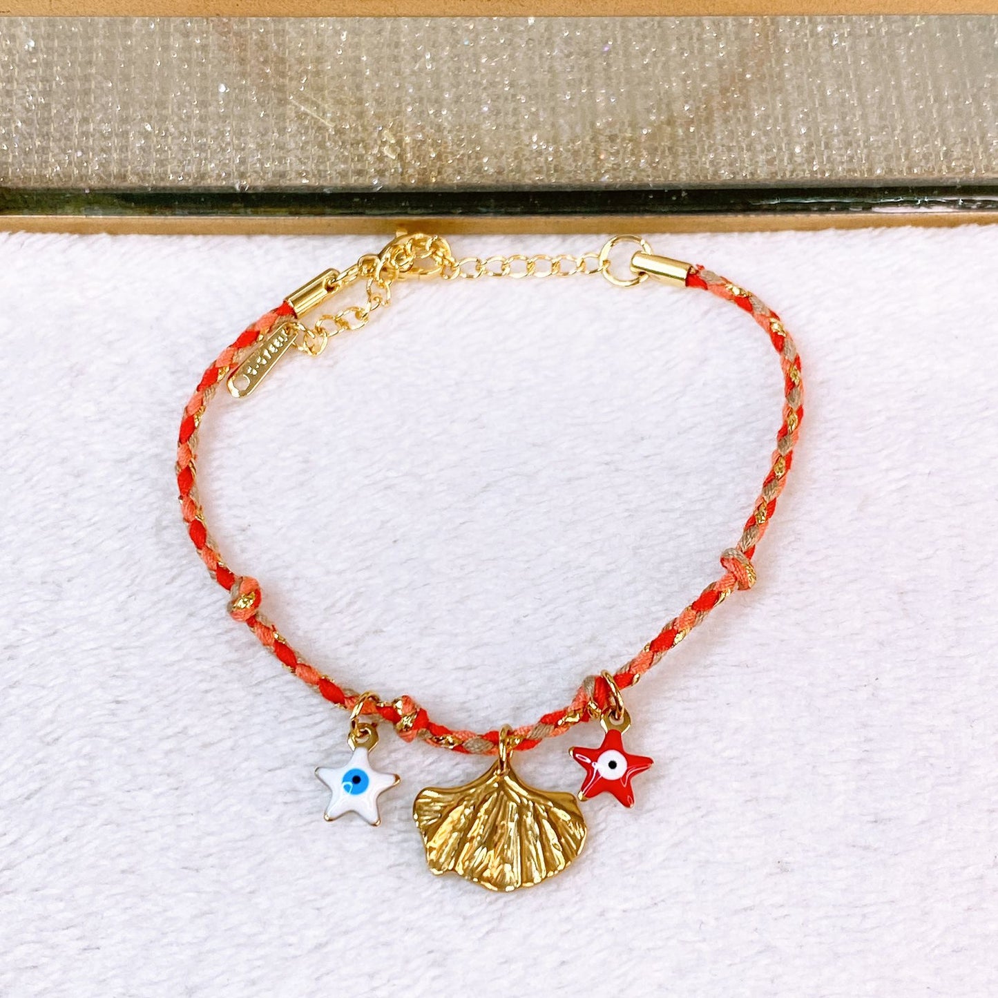 Pulsera Tejida con Dijes de Acero Inoxidable PAI1509-1