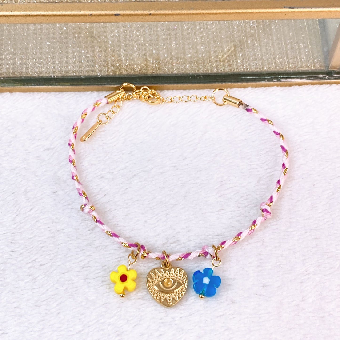 Pulsera Tejida con Dijes de Acero Inoxidable PAI1524-1