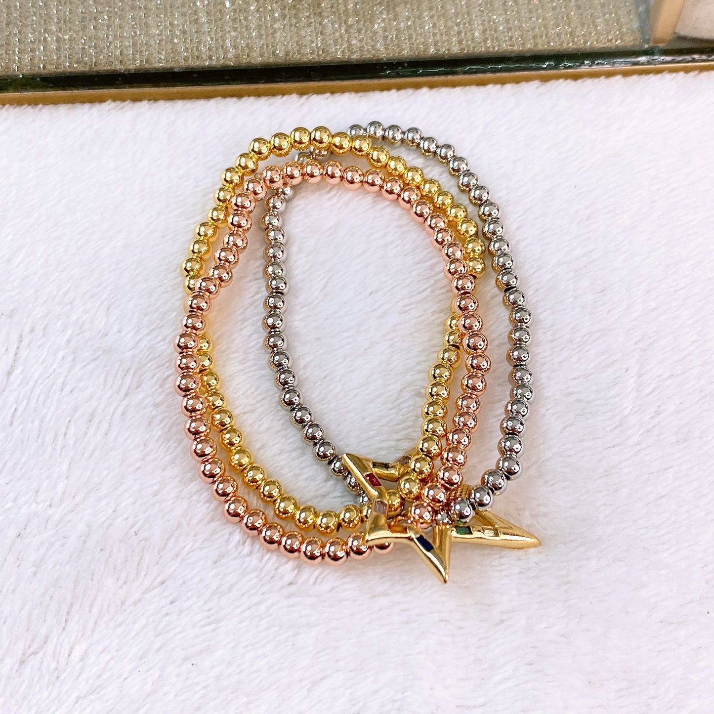 Set Pulseras de Chapa de Oro COP1879-1
